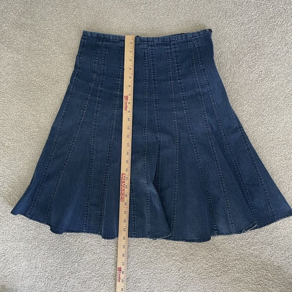 Larry Levine Stretch Vtg. Denim Pleated Trumpet Midi Skirt Cottagecore Size 10 - Picture 10 of 10